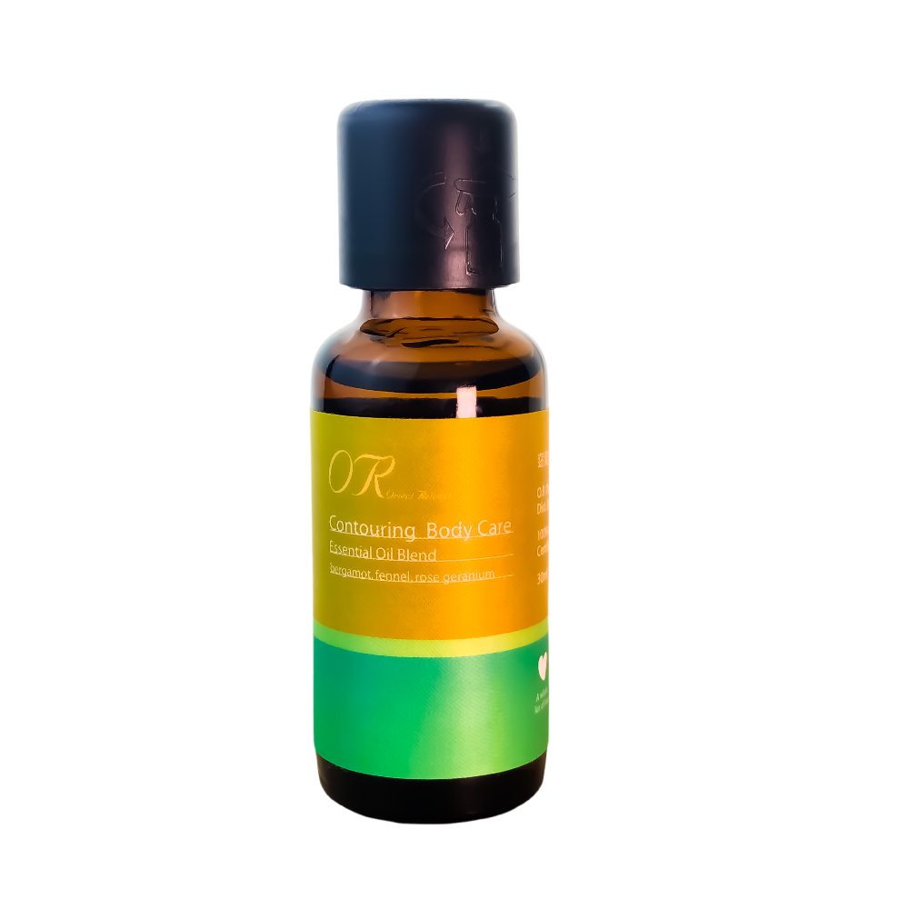 An organic essential oil blend to help restore the contour of your body, with bergamot, fennel, and rose geranium.