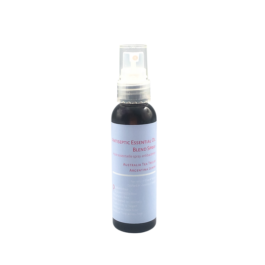 Natural hand sanitizer with essential oil blend.