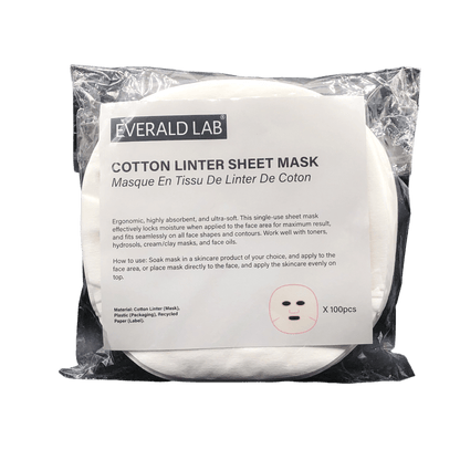 Cotton Linter Sheet Mask 100pcs/Pack - Everald LabSkin Care