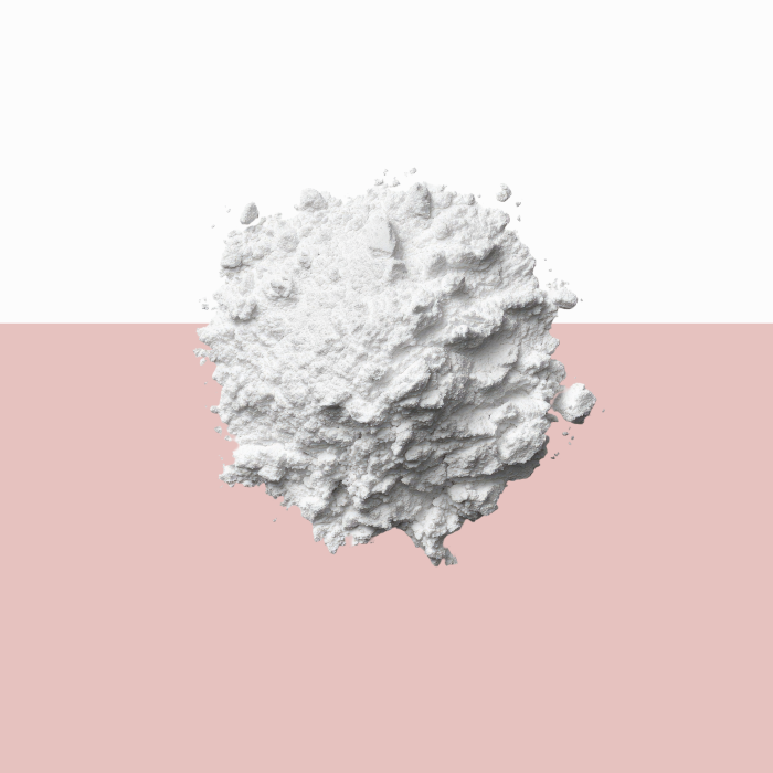 Hyaluronic acid raw material powder form.