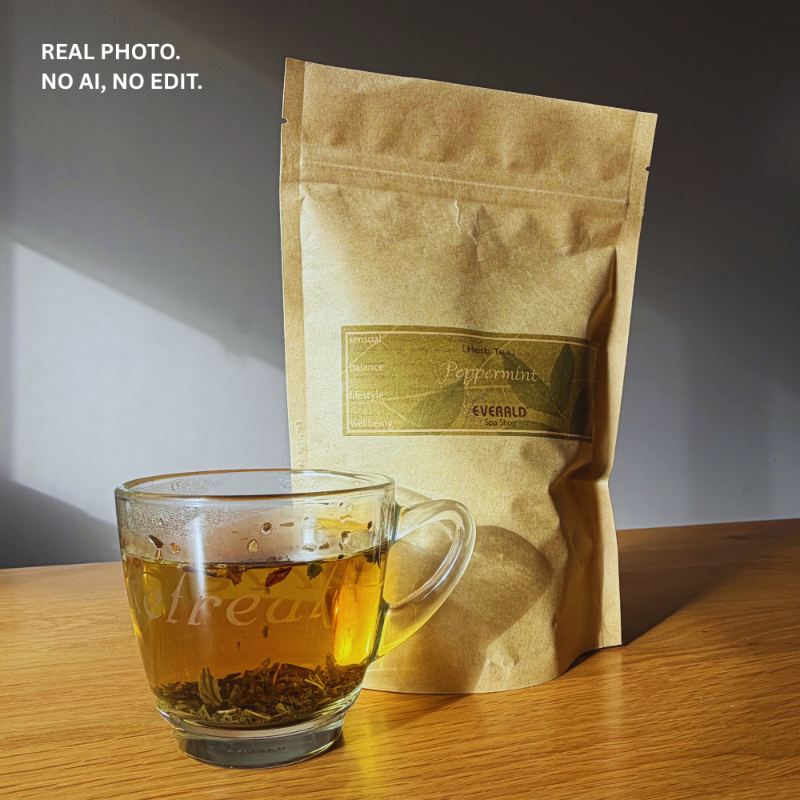 Organic peppermint tea in cup.