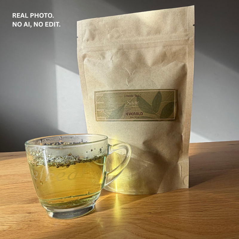 Organic sage tea in cup.